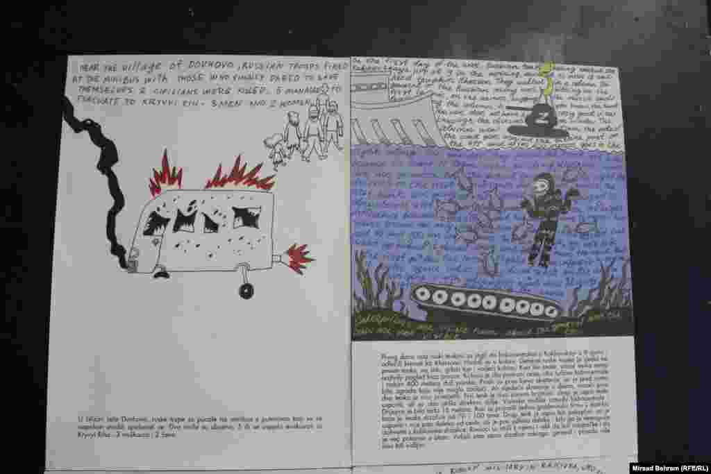 "U februaru 2022. godine bila sam prisiljena napustiti svoj grad. Nisam mogla nastaviti raditi na svojim projektima, ali nisam ni mogla sjediti i ne činiti ništa", kazala je u videoporuci umjetnica Masha Vyshedski, koja se prije agresije na Ukrajinu bavila i street artom.