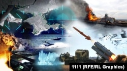 Фотоколаж: уражені кораблі Чорноморського флоту РФ та український ракетний комплекс «Нептун»