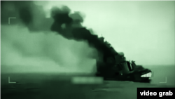 Удар украинского морского дрона «Магура» по кораблю российского Черноморского флота (фото иллюстративное)