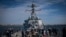 Distrugătorul american USS Carney, parte a sistemului antirachetă Aegis, care include și baza de la Deveselu, la plecarea din portul Constanța, 18 august 2018.