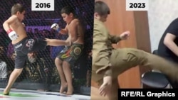 Кадыров Адам 2016-чу а, 2023-чу а шерашкахь, коллаж