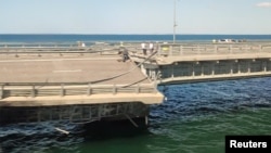 Повреждения на Крымском мосту, 17 июля 2023