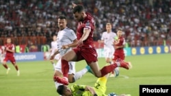 Эпизод из футбольного матча Армения-Латвия, Ереван, 19 июня 2023 г.