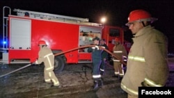 Armenia - Firefighters are working on the scene of a major motor vehicle collision on the Yerevan-Gyumri highway, August 14, 2023.