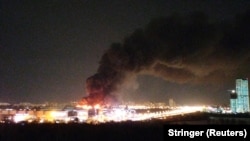 "Крокус Сити Холлдун" үстүнөн көтөрүлгөн кара түтүн, 22-март, 2024-жыл