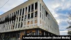 Херсонська обласна універсальна наукова бібліотека імені Олеся Гончара після удару армії Росії. Херсон, 12 листоада 2023 року, фото ілюстративне