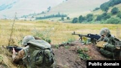Armenia - Armenian soldiers take part in a military exercise, August 15, 2022.