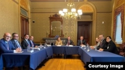 Արմեն Գրիգորյան-Հիքմեթ Հաջիև հանդիպում Վաշինգտոնում՝ Միացյալ Նահանգների նախագահի Ազգային անվտանգության հարցերով խորհրդական Ջեյք Սալիվանի միջնորդությամբ, 28-ը սեպտեմբերի, 2022թ