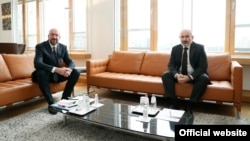 Եվրոպական խորհրդի նախագահ Շառլ Միշելի և Հայաստանի վարչապետ Նիկոլ Փաշինյանի հանդիպումը Բրյուսելում, 6-ը ապրիլի, 2022թ․