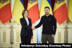 Президент Украины Владимир Зеленский принимает президента Молдовы Майю Санду. Киев, 25 января 2025 года