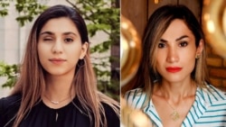 مرسده شاهین‌کار (راست) و کوثر افتخاری، دو تن از آسیب‌دیدگان چشمی اعتراضات ۱۴۰۱ و از شاکیان پروندۀ ثبت‌شده در آرژانتین