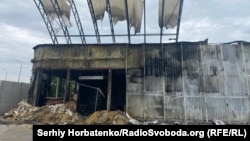 Випалені залишки автозаправки ОККО у Костянтинівці