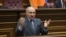 Armenian Prime Minister Nikol Pashinian during a question-and-answer session in parliament, June 18, 2025.