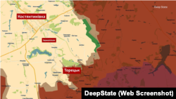 Торецький напрямок на інтерактивній мапі проєкту DeepState