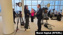 Очільник МЗС Естонії Маргус Цахкна під час інтервʼю Радіо Свобода в штаб-квартирі НАТО в Брюсселі, Бельгія, 3 грудня 2025 року