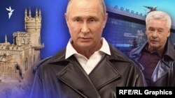 Коллаж: Путин и национализированное имущество