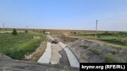 Опустевший сбросовый канал Тайганского водохранилища – Крым, июнь 2025 года