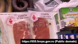 Санкционные продукты, запрещенные властями России в аннексированном Крыму как меры в ответ на международные санкции, апрель 2025 года