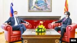 Претседателите на Словенија и Северна Македонија, Борут Пахор и Стево Пендаровски во Скопје, 25 септември 2020