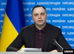 Андрей Портнов, первый заместитель главы Администрации президента Виктора Януковича, во время брифинга. Киев, 25 января 2014 года