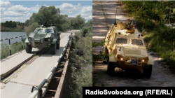 Україский бронетранспортер «Дозор» (л) і його польський аналог «Онцила» (п)