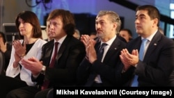 Глава МИД Мака Бочоришвили, премьер Ираклий Кобахидзе, президент Михаил Кавелашвили и спикер парламента Шалва Папуашвили