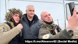 Російський глава Криму Сергій Аксьонов з учасниками підрозділу «БАРС-Крим», 25 січня 2025 року. Фото з телеграм-каналу Аксьонова