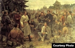 Пётра Сергіевіч. Кастусь Каліноўскі сярод паўстанцаў 1863 году. 1955, холст, алей