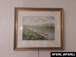 Акварель Анатолия Матиса - берег в Красноярском крае, куда высаживали депортированных латвийцев