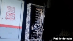 Сожженный релейный шкаф