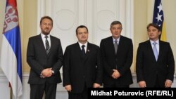 Ivica Dačić sa članovima Predsjedništva BiH Bakirom Izetbegovićem, Nebojšom Radmanovićem i Željkom Komšićem