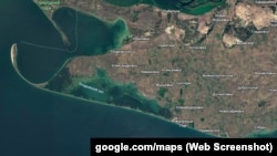 Тендровская коса. Скриншот спутниковой карты Google