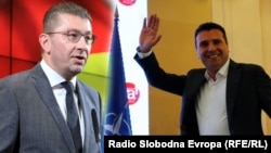 Комбо фотографија на лидерите на ВМРО-ДПМНЕ и СДСМ Христијан Мицкоски и Зоран Заев