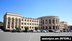 Armenia - A view of the building of Gyumri's municipial administration, November 5, 2024. 