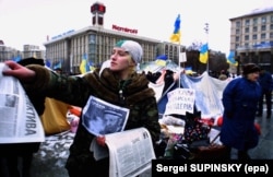 Під час акції «Україна без Кучми». Київ, майдан Незалежності, 20 грудня 2000 року