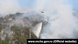 Лесной пожар в заповедной зоне Крыма, иллюстрационное фото