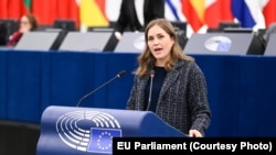 Министр по европейским делам председательствующей в Совете ЕС Дании Мари Бьерре выступила в Европарламенте по ситуации в Грузии.