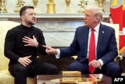 Президент України Володимир Зеленський і президент США Дональд Трамп під час зустрічі в Овальному кабінеті Білого дому, Вашингтон, 28 лютого 2025 року