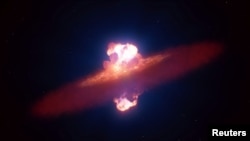 برداشت هنری از ستاره‌ای که در پایان چرخهٔ عمرش منفجر می‌شود