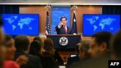 Марко Рубио на пресс-конференции в Госдепартаменте, Вашингтон, 19 декабря 2025 года