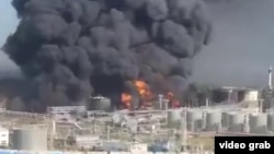 Пожар на Новошахтинском НПЗ Ростовской области России