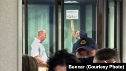 Паліна Шарэнда-Панасюк у судзе. Суд Маскоўскага раёна Берасьця, 2021 