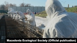 Подготвителната фаза за чистењето на малата депонија со линдан во фабриката ОХИС во Скопје. Извор МЕД.