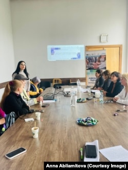 Анна проводить тренінг