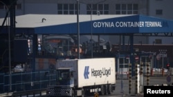 Адзін з тэрміналаў у порце Гдыня. Ілюстрацыйнае фота