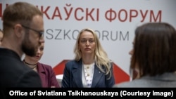Анжаліка Мельнікава на форуме ў Гданьску ў лютым 2025 году. Ілюстрацыйнае фота