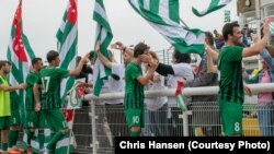 Сборная Абхазии по футболу на чемпионе мира по версии ConIFA в Лондоне, 1 июня 2018 г.