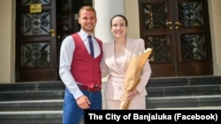 Draško Stanivuković i Benjamina Karić, gradonačelnici Banje Luke i Sarajeva, 22. 6. 2021.