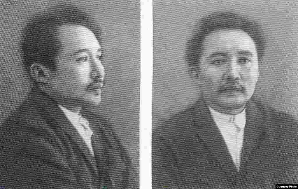 Авторы газеты "Қазақ": писатель Мухтар Ауезов. Снимок сделан во время его пребывания под арестом.