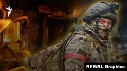 Российский солдат. Иллюстративный коллаж